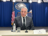 U.S. Deputy State Secretary Kurt Campbell holds a press conference in Washington on Thursday.