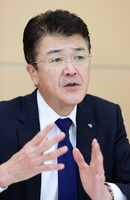 Kobayashi Pharmaceutical Co. President and CEO Norikazu Toyoda answers questions in an interview in Osaka, western Japan, on Friday.
