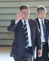 Prime Minister Shigeru Ishiba entering the prime minister's office in Tokyo on Friday morning