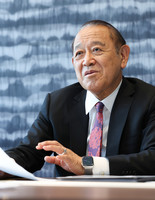 Former Japanese Ambassador to the United States Ichiro Fujisaki speaks in an interview in Tokyo on Thursday.