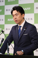 Agriculture minister Shinjiro Koizumi holds a press conference after a cabinet meeting in Tokyo on Friday morning.