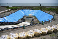 The portal of the Chosei undersea coal mine in Ube, Yamaguchi Prefecture, where a submersion accident occurred in 1942, is seen on June 18.