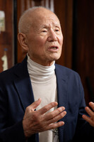 Japanese manga artist Tetsuya Chiba speaks in an interview in Tokyo on July 8.