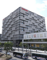 The building hosting Toshiba's headquarters in Kawasaki, Kanagawa Prefecture, in June 2024